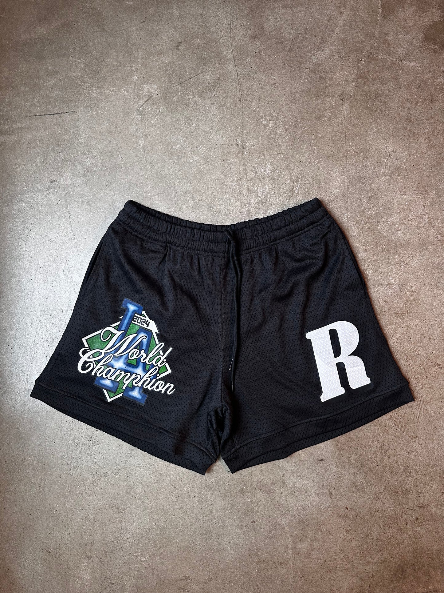 Black Resilient Mesh Shorts